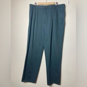 Duxbak green pants Men’s 40 x 32 flat front Vintage 100% cotton
